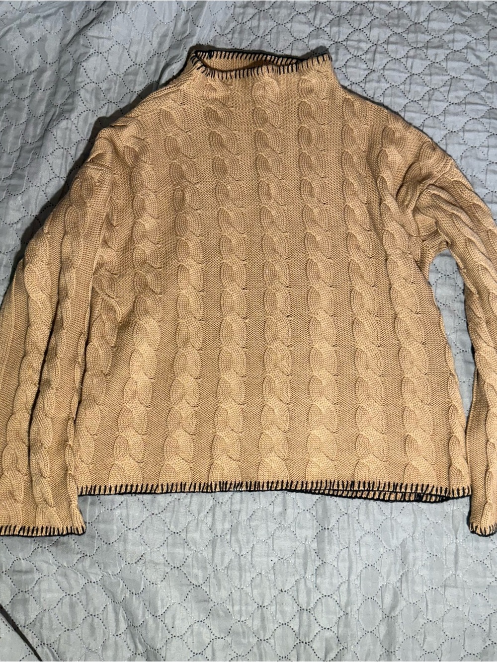 J. Crew Cashmere Cotton Cable Knit Cropped Sweater Small Preppy Coastal Classic